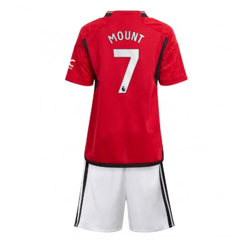 Dětský Fotbalový dres Manchester United Mason Mount #7 2023-24 Domácí Krátký Rukáv (+ trenýrky)